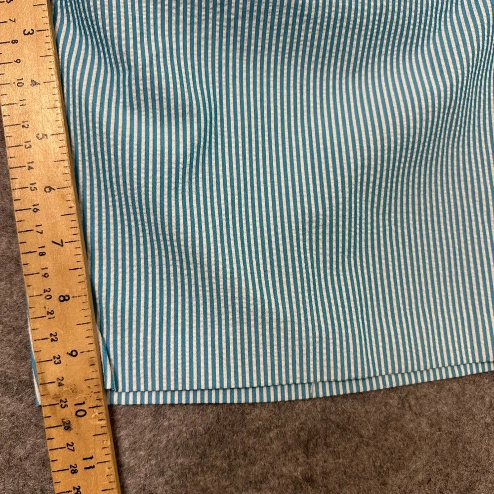 G/FORE Golf Shorts Mens 38 Blue Seersucker Striped Performance Flat Front